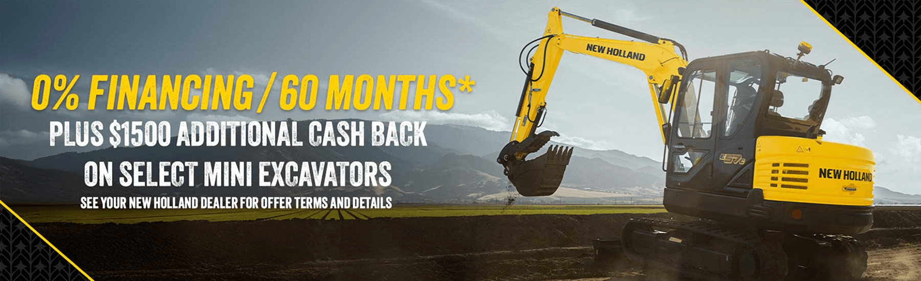 New Holland Construction 0% Financing for 60 months plus additional cash back on compact track loaders